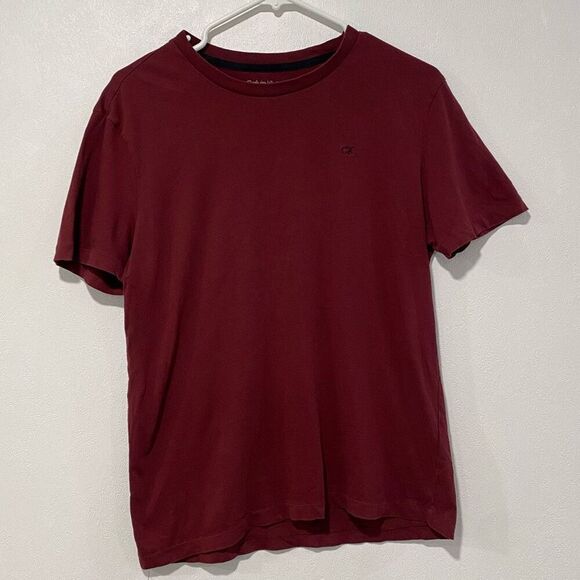 Calvin Klein Liquid Touch T-Shirt Men’s Small | Maroon Soft Cotton Tee - Picture 1 of 4